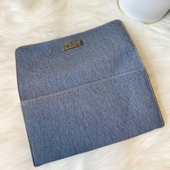 Garfield Faux Denim Long Flap Wallet with Engraved Front - Picture 13 of 15